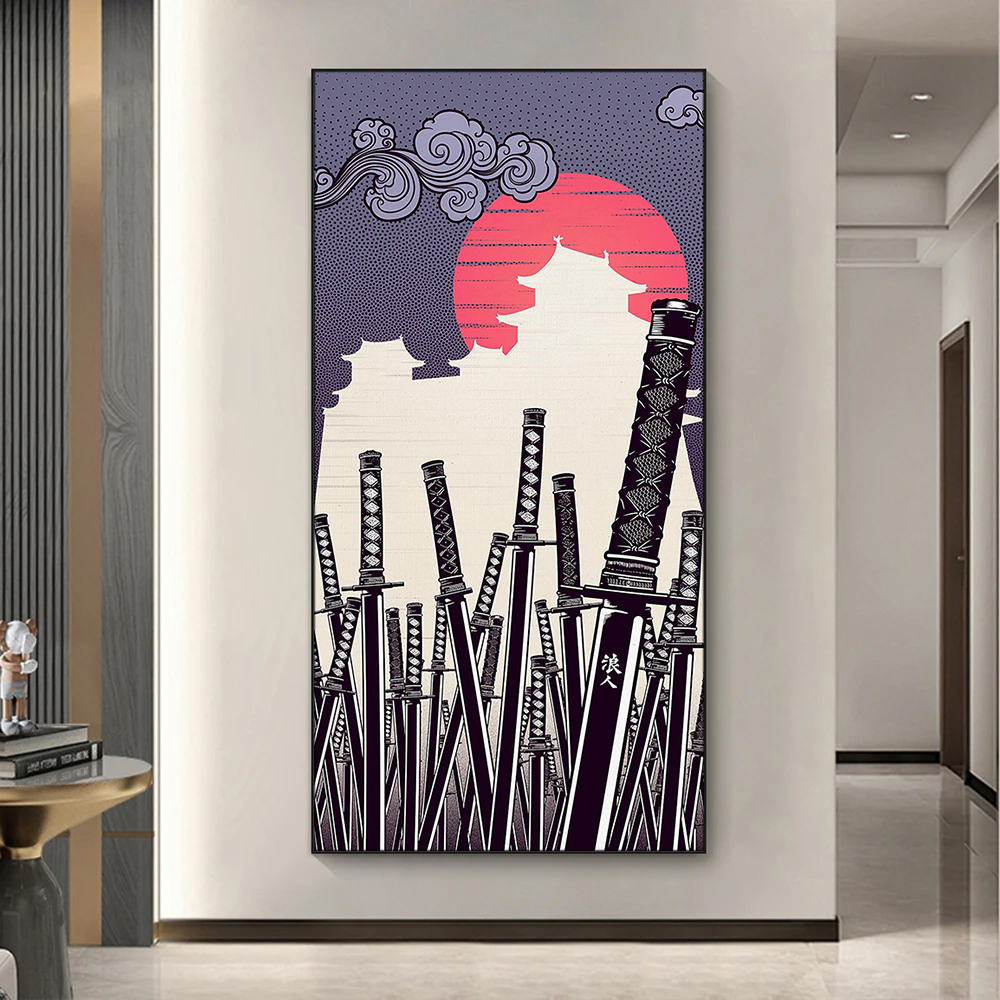 Japanese Katana Canvas Paintin - Japanese Lifestyle Home のレビューと価格