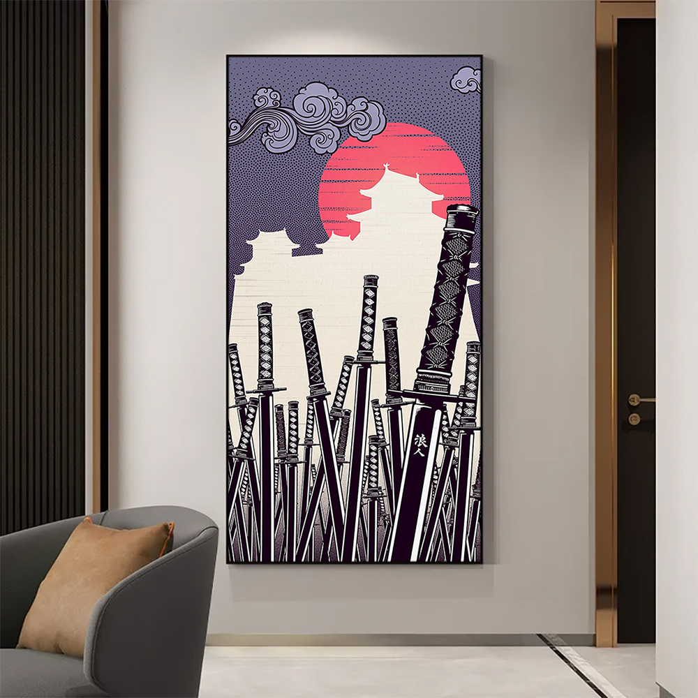 Japanese Katana Canvas Paintin - Japanese Lifestyle Home のレビューと価格