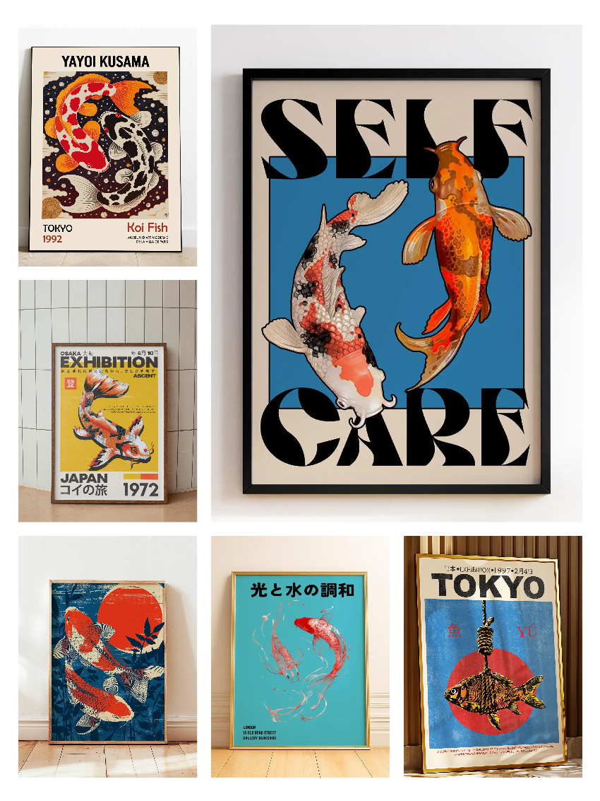 Japanese Red Koi Fish Canvas P - Japanese Lifestyle Gifts のレビューと価格