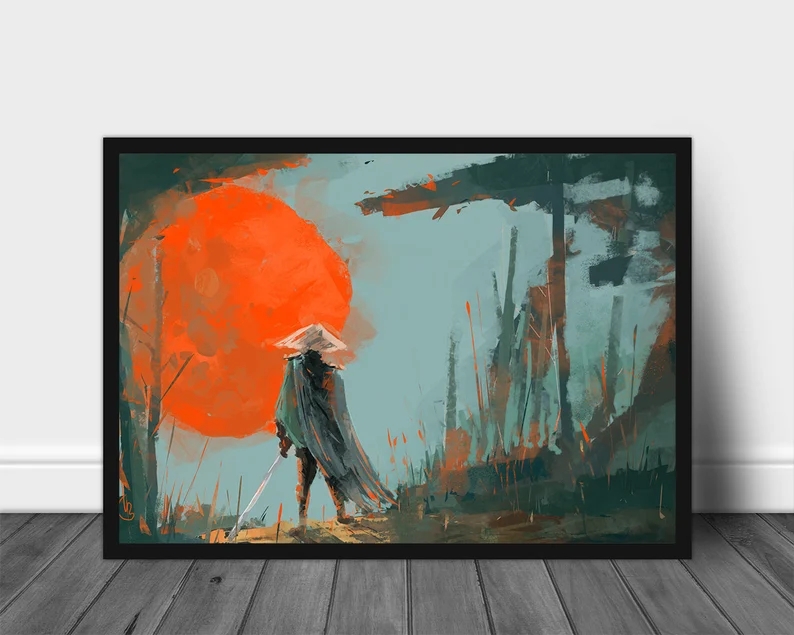 Japanese Samurai Canvas Painti - Japanese Lifestyle Gifts のレビューと価格