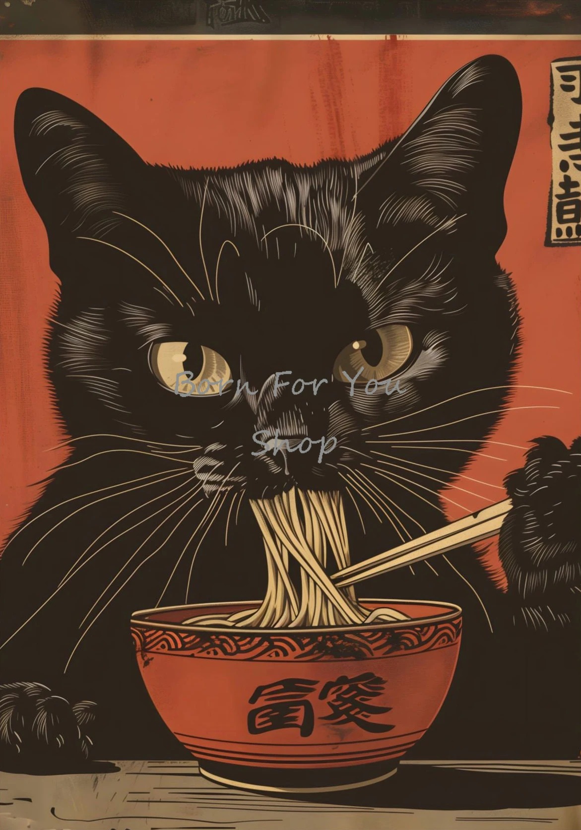 Japanese Edo Style Black Cat E - Japanese Lifestyle Home のレビューと価格