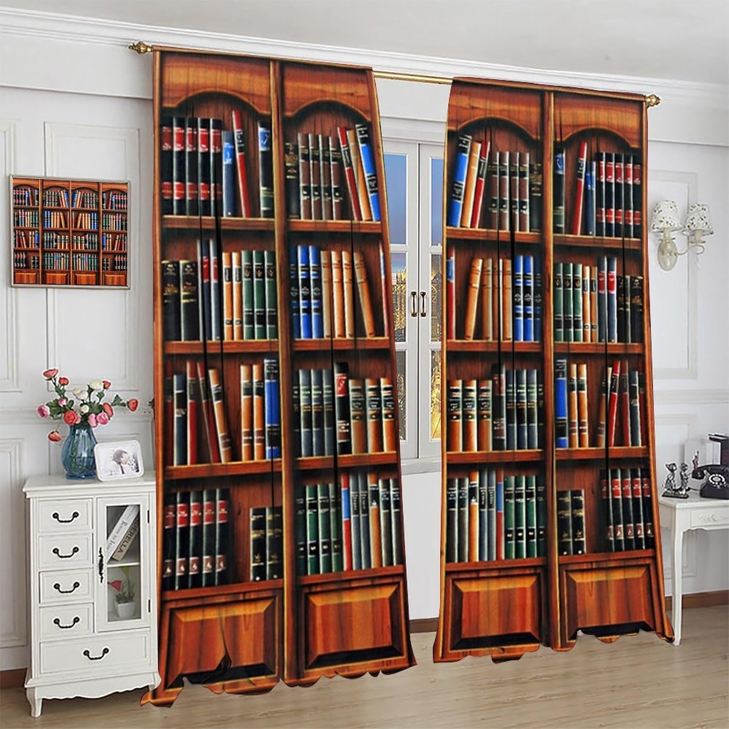 Retro Bookcase Curtains,Vintag - Japanese Lifestyle Books のレビューと価格
